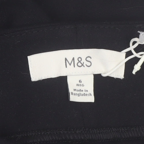 Marks and Spencer Women's Black Flared Trousers Size 6 Regular