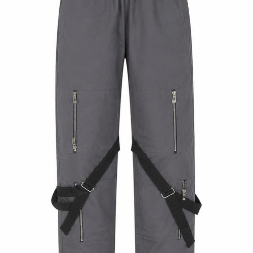 PrettyLittleThing Women Grey Cargo Trousers UK 4 Utility Zip Strap Pants