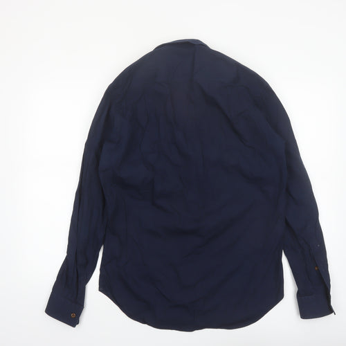 Vivienne Westwood Men Blue Cotton Long Sleeve Button-Up Shirt L