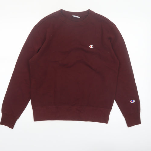 Champion Womens Burgundy Crew Neck Sweatshirt Medium Cotton Blend