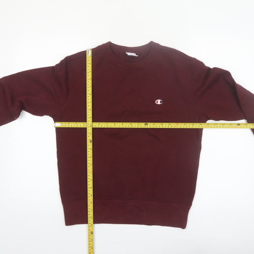 Champion Womens Burgundy Crew Neck Sweatshirt Medium Cotton Blend
