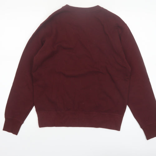 Champion Womens Burgundy Crew Neck Sweatshirt Medium Cotton Blend