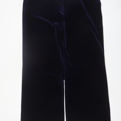 Tu Women’s Blue Velvet Wide-Leg Trousers Size 18 Regular