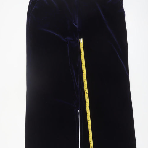 Tu Women’s Blue Velvet Wide-Leg Trousers Size 18 Regular