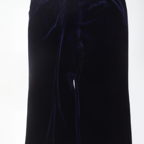 Tu Women’s Blue Velvet Wide-Leg Trousers Size 18 Regular