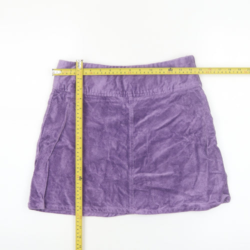 Monki Women’s Purple Corduroy A-Line Short Skirt Size 8