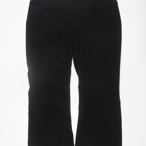 Next Women’s Black Corduroy Straight Leg Trousers Size 18 Slim