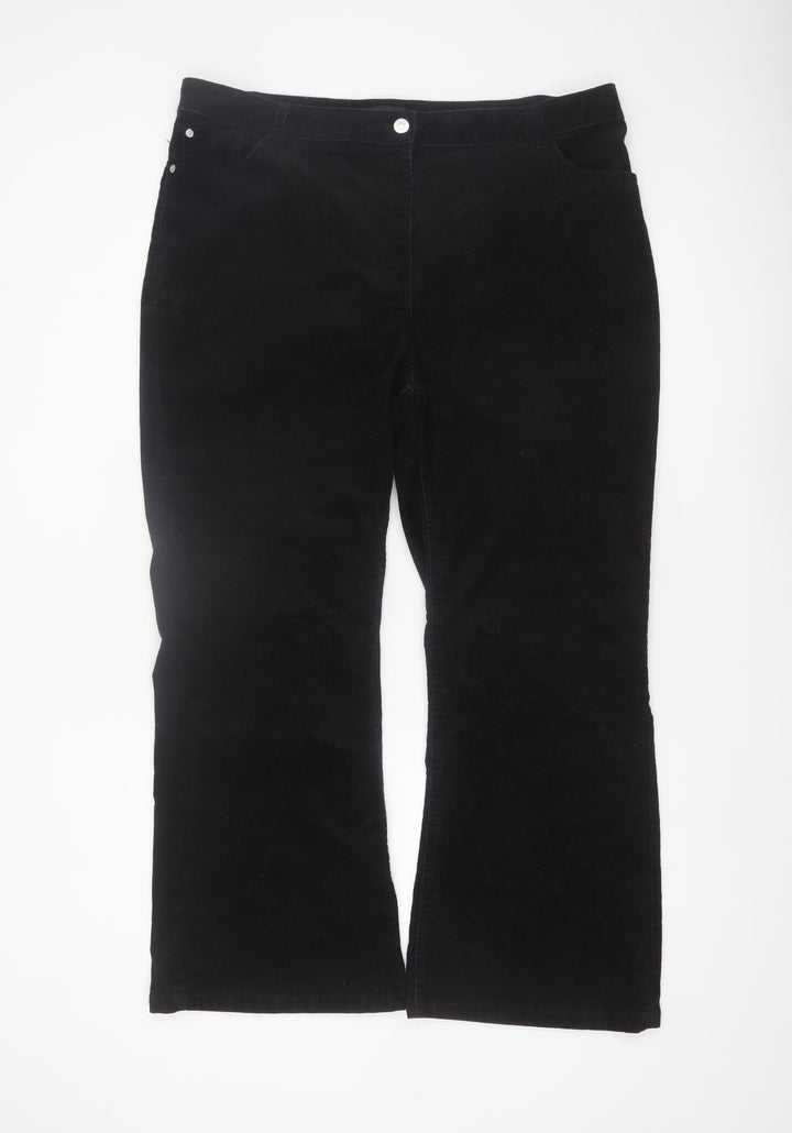 Next Women’s Black Corduroy Straight Leg Trousers Size 18 Slim