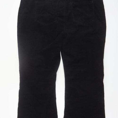 Next Women’s Black Corduroy Straight Leg Trousers Size 18 Slim