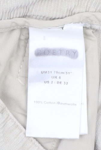 Poetry Women’s Beige Corduroy Chino Trousers UK 6 Regular Fit