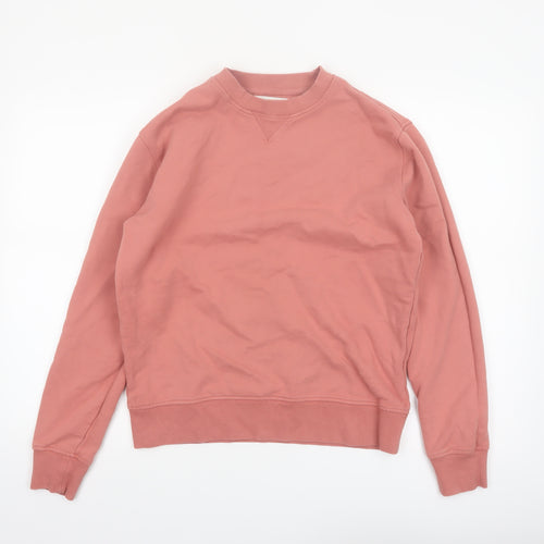 Marks and Spencer Womens Pink Cotton Pullover Sweatshirt Size S