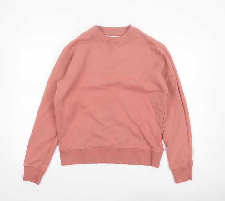 Marks and Spencer Womens Pink Cotton Pullover Sweatshirt Size S