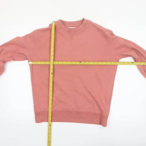 Marks and Spencer Womens Pink Cotton Pullover Sweatshirt Size S
