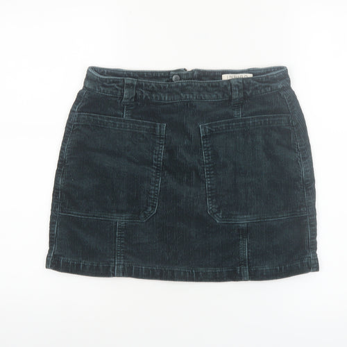 Marks and Spencer Women Blue Corduroy A-Line Short Skirt Size 10