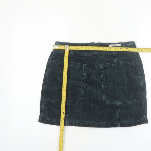 Marks and Spencer Women Blue Corduroy A-Line Short Skirt Size 10