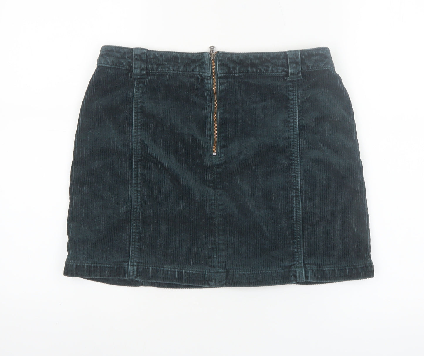 Marks and Spencer Women Blue Corduroy A-Line Short Skirt Size 10