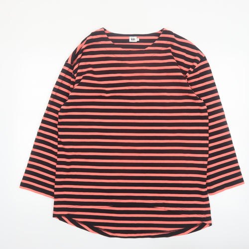 Kin Women's Multicoloured Striped Cotton Long Sleeve T-Shirt Size S