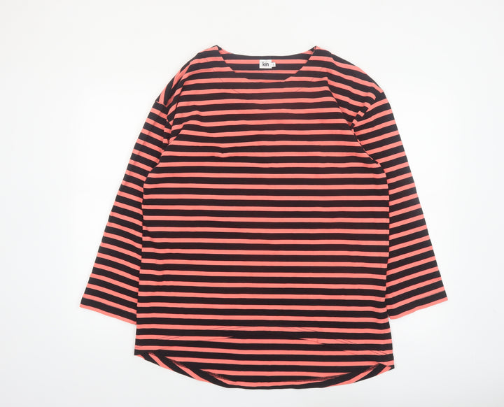 Kin Women's Multicoloured Striped Cotton Long Sleeve T-Shirt Size S