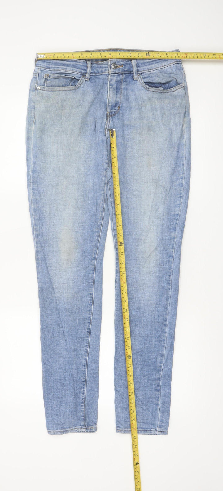 Levi's Womens Blue 711 Skinny Jeans Size 12 Regular Fit Stretch Denim
