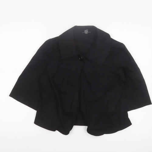 Ingredients Womens Black Cotton Blend Short Jacket Size 8
