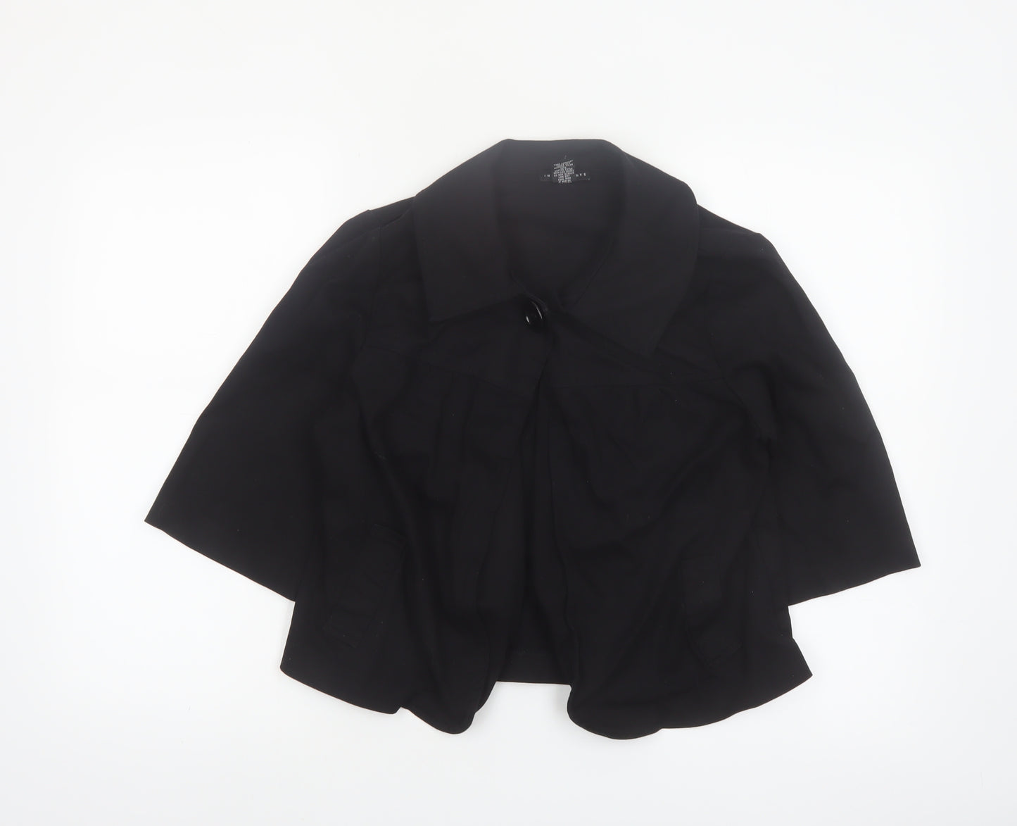 Ingredients Womens Black Cotton Blend Short Jacket Size 8