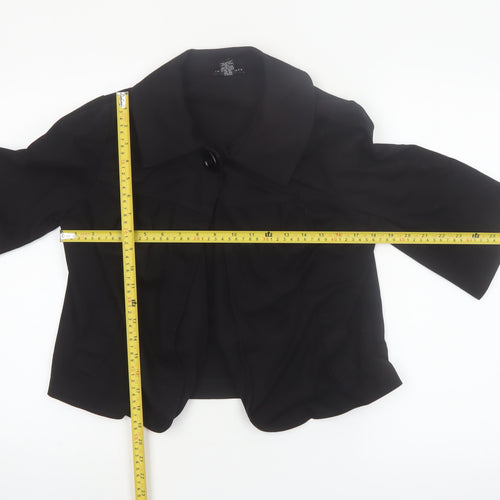 Ingredients Womens Black Cotton Blend Short Jacket Size 8