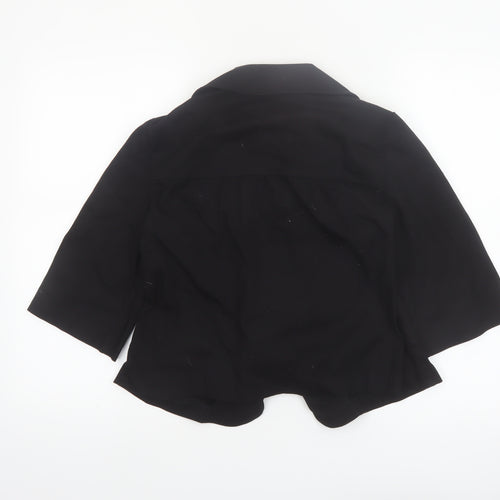 Ingredients Womens Black Cotton Blend Short Jacket Size 8