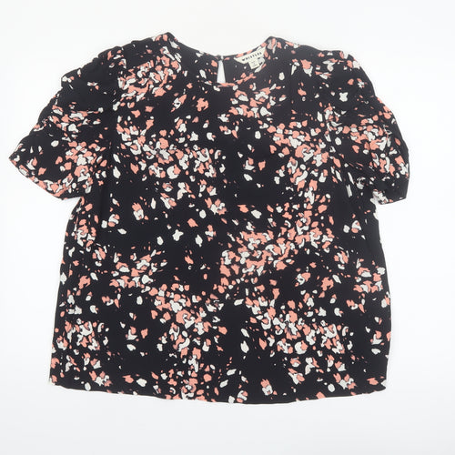 Whistles Women's Multicoloured Floral Short Sleeve Viscose Blouse UK14