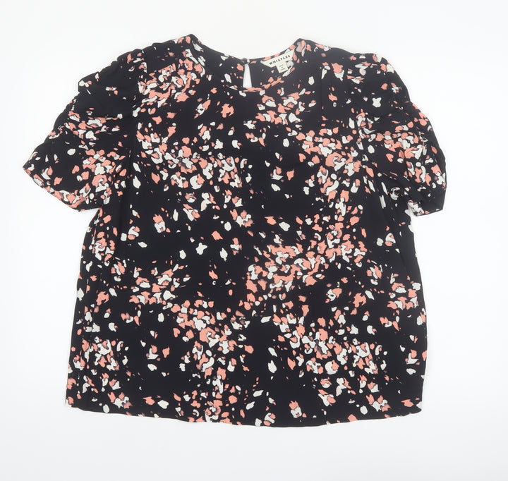 Whistles Women's Multicoloured Floral Short Sleeve Viscose Blouse UK14
