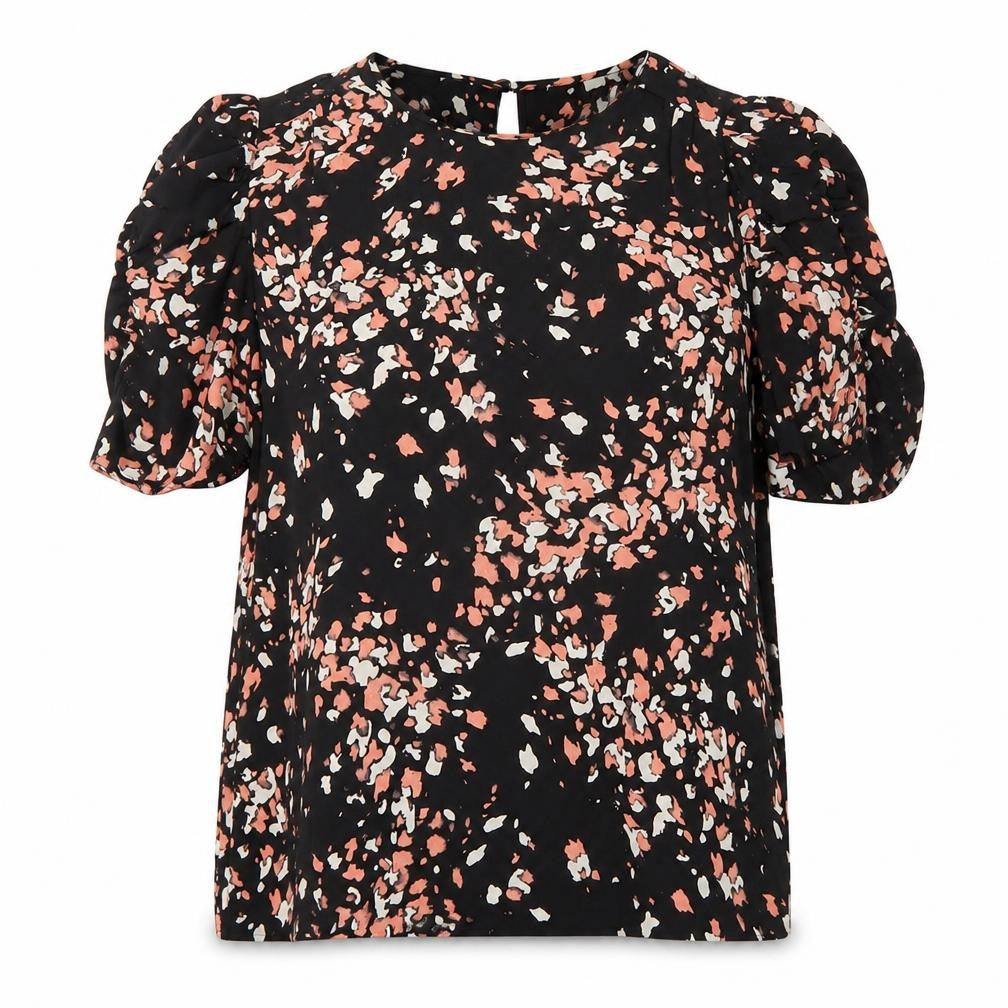 Whistles Women's Multicoloured Floral Short Sleeve Viscose Blouse UK14