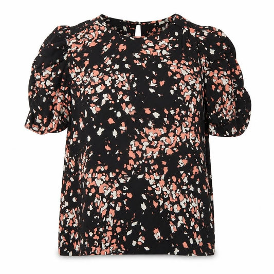 Front view of Whistles Women's Multicoloured Floral Short Sleeve Viscose Blouse UK14