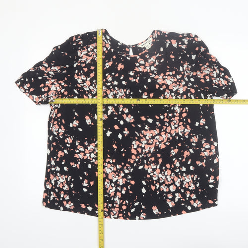 Whistles Women's Multicoloured Floral Short Sleeve Viscose Blouse UK14