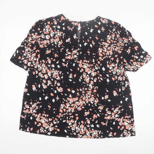 Whistles Women's Multicoloured Floral Short Sleeve Viscose Blouse UK14