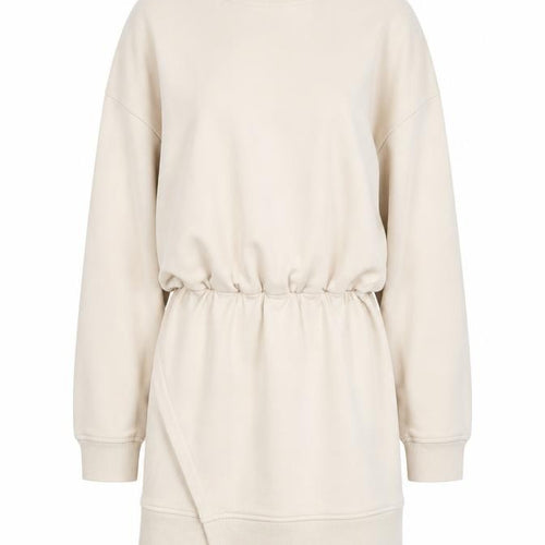 Noughts & Kisses Women’s Beige T-Shirt Dress S Long Sleeve Casual