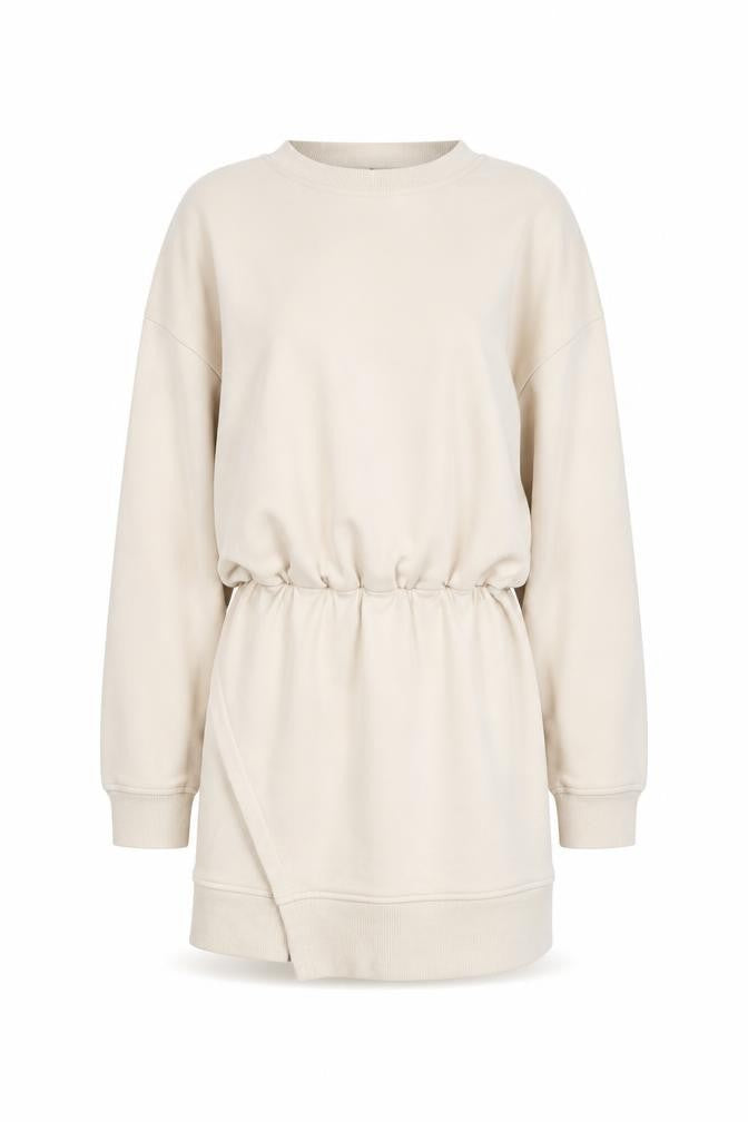Noughts & Kisses Women’s Beige T-Shirt Dress S Long Sleeve Casual