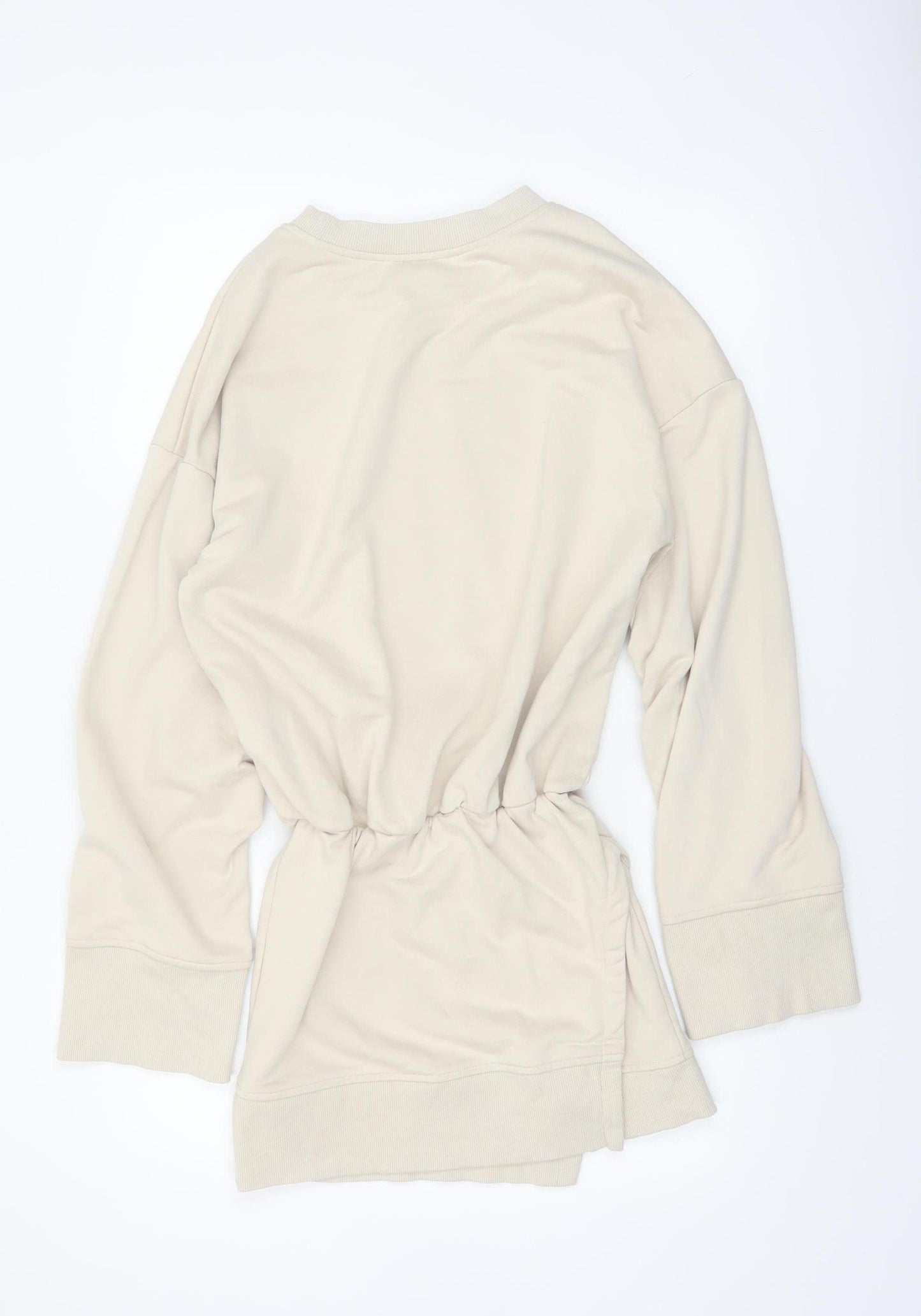 Noughts & Kisses Women’s Beige T-Shirt Dress S Long Sleeve Casual