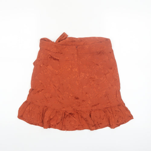 Urban Outfitters Womens Brown Wrap Ruffle Short Skirt L Viscose