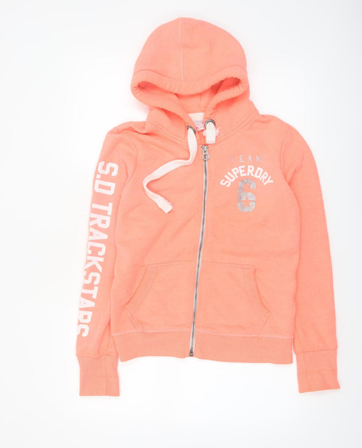 Superdry Womens Coral Full Zip Hoodie Small - Vintage Style