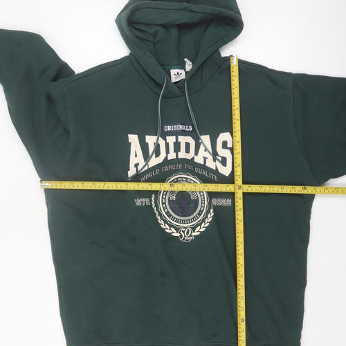 Adidas Women's Green Pullover Hoodie Size 20-22 Graphic Logo Vintage Style