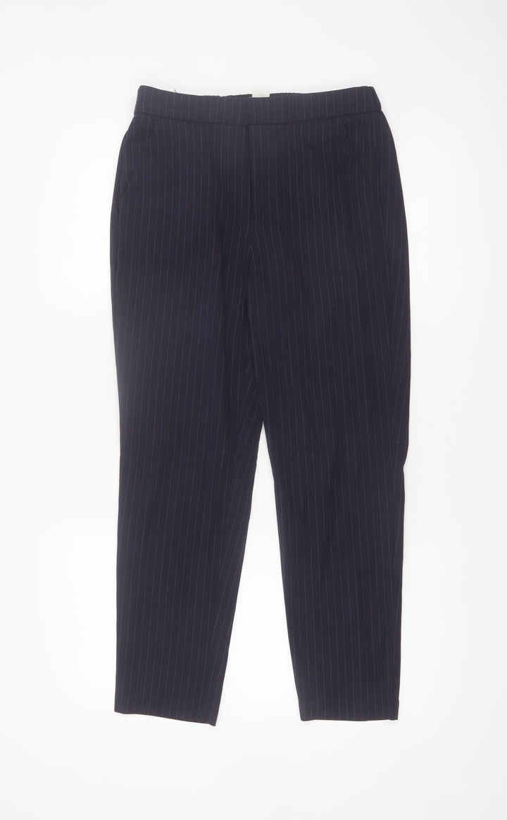 L.O.G.G. Women Black Pinstripe Slim Trousers Size 8