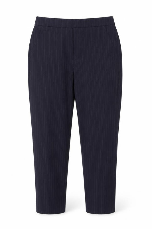 Front view of L.O.G.G. Women Black Pinstripe Slim Trousers, size 8