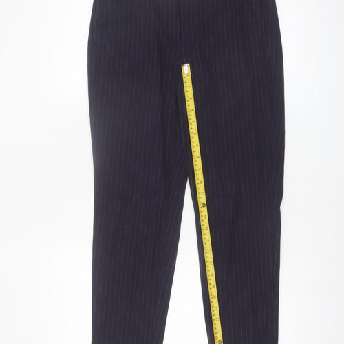 L.O.G.G. Women Black Pinstripe Slim Trousers Size 8