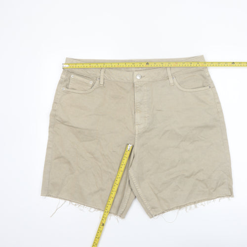 Marks and Spencer Women Beige Size 20 Bermuda Cotton Shorts