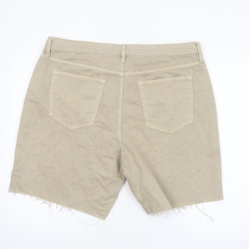 Marks and Spencer Women Beige Size 20 Bermuda Cotton Shorts