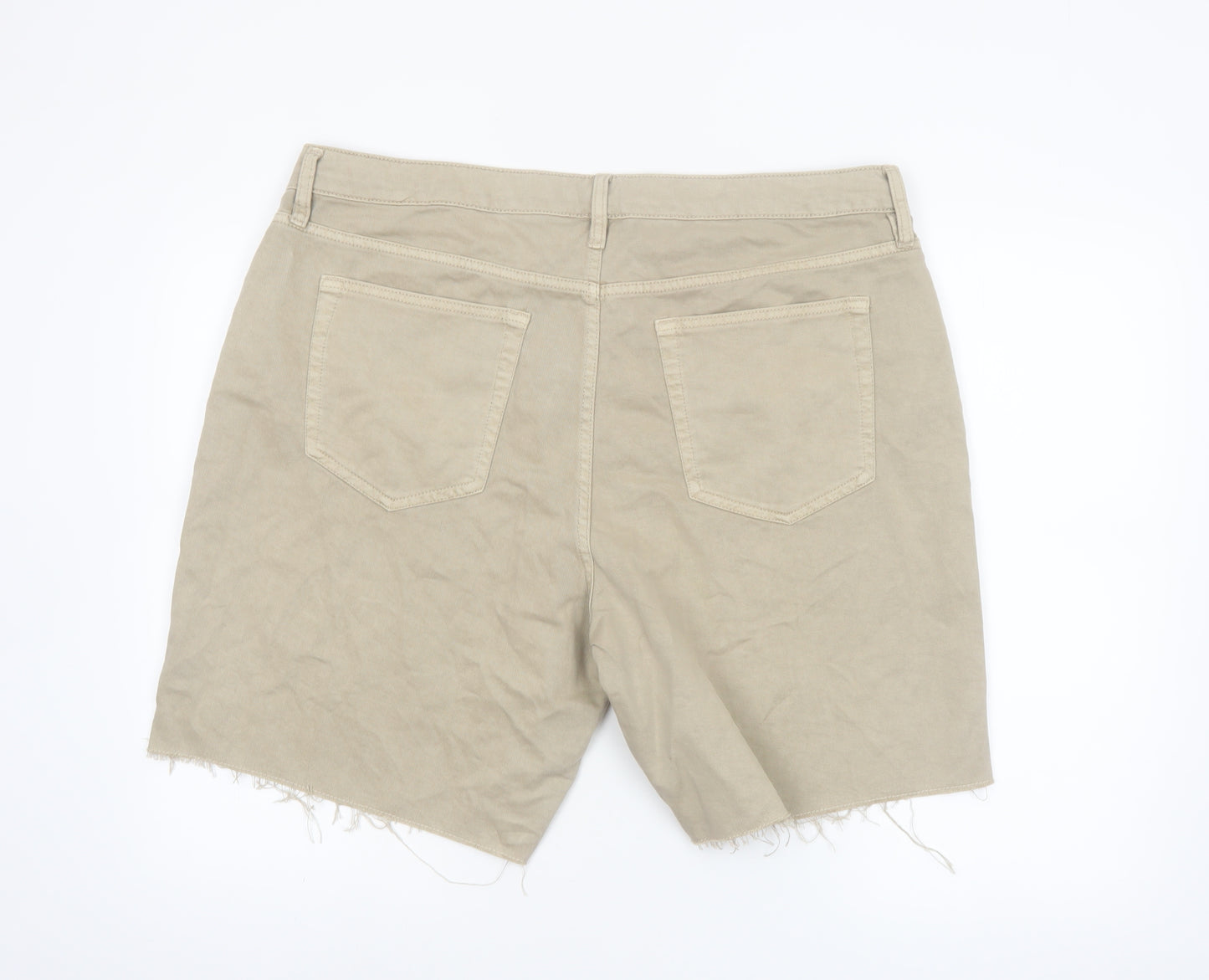 Marks and Spencer Women Beige Size 20 Bermuda Cotton Shorts