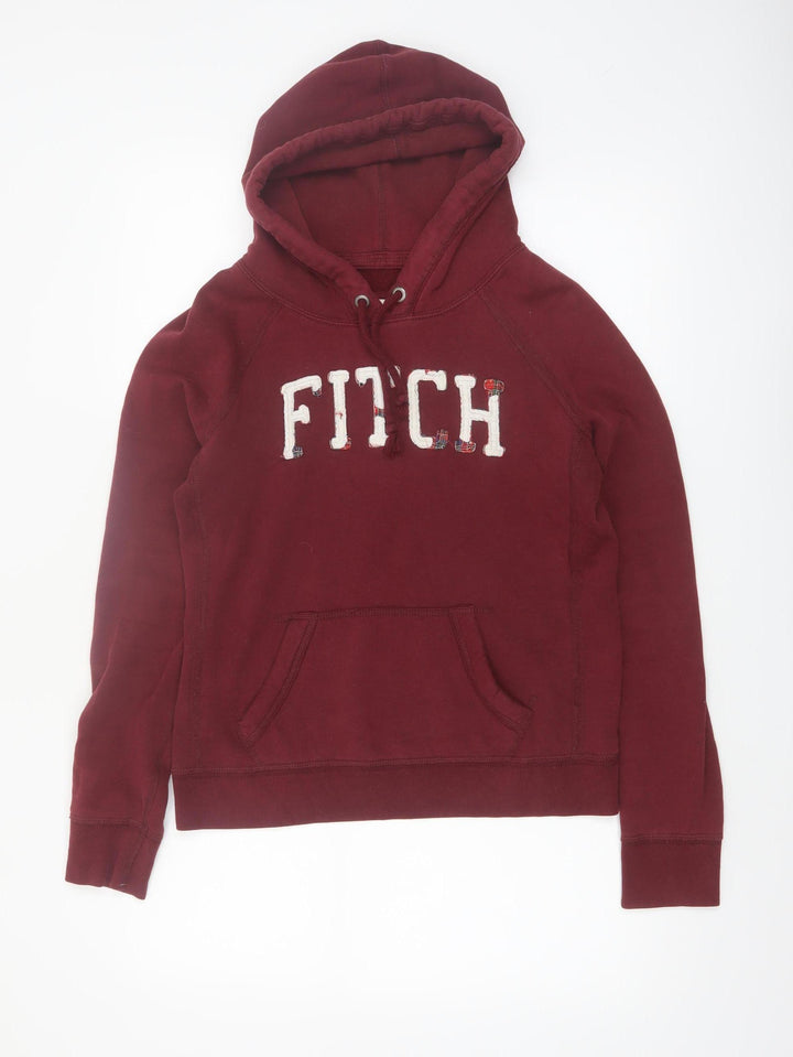 Abercrombie & Fitch Womens Burgundy Hoodie L Pullover Cotton Blend