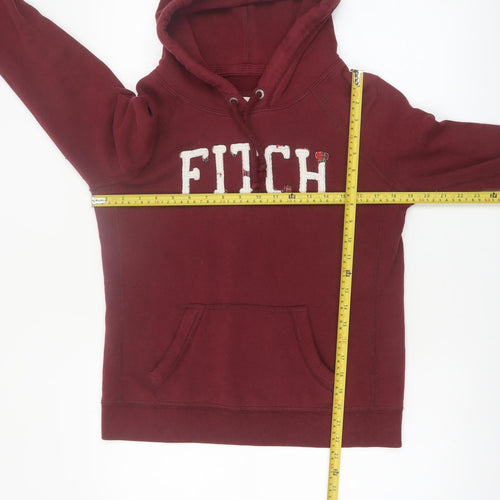 Abercrombie & Fitch Womens Burgundy Hoodie L Pullover Cotton Blend