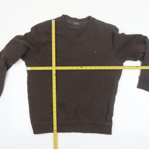 Melka Men's Brown Crew Neck Pullover Sweatshirt Size S