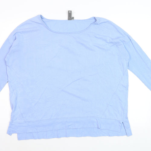 Sweaty Betty Women Blue Cotton Modal Long Sleeve Pullover Sweatshirt Size L