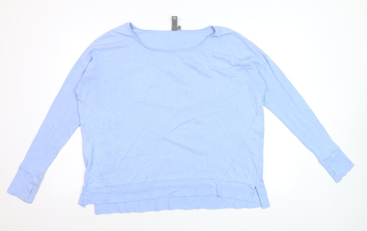 Sweaty Betty Women Blue Cotton Modal Long Sleeve Pullover Sweatshirt Size L